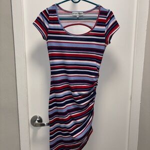 Almost Famous Striped Cutout Dress Size M